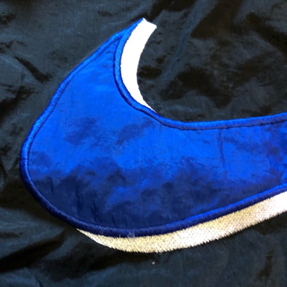 VINTAGE 90s Nike Royal blue BIG logo quarter zip jacket white label retro 1s - Picture 8 of 8